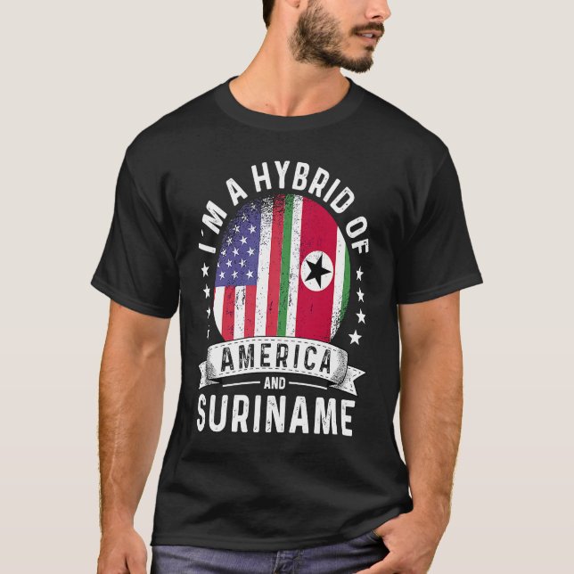 T-shirt Humour du drapeau du patriote américain surinamais (Devant)