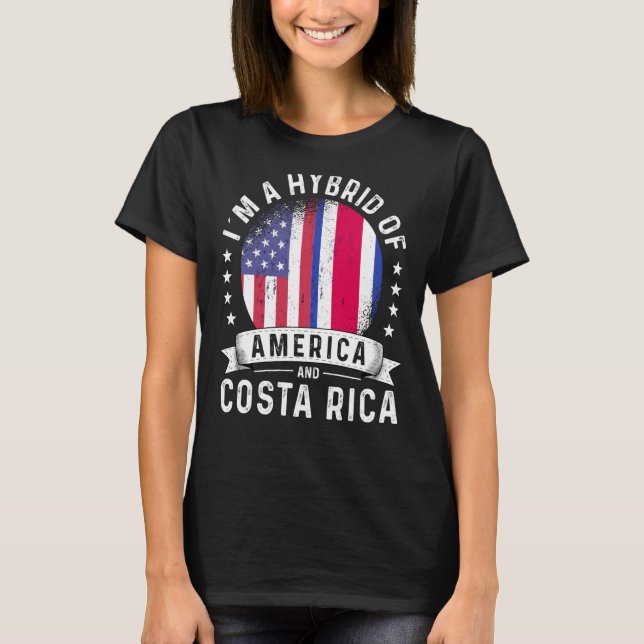 T-shirt Humour du drapeau du patriote costaricain américai (Devant)