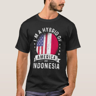 T-shirt Humour du drapeau du patriote indonésien américain