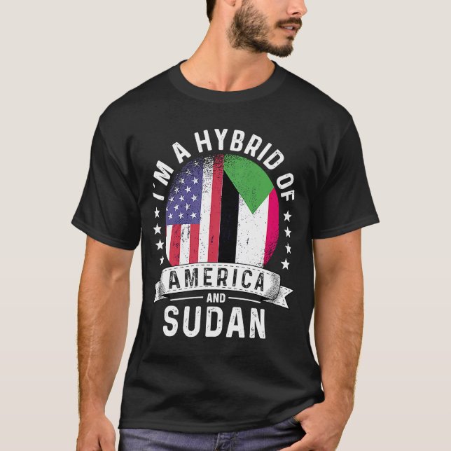 T-shirt Humour du drapeau du patriote soudanais américain (Devant)