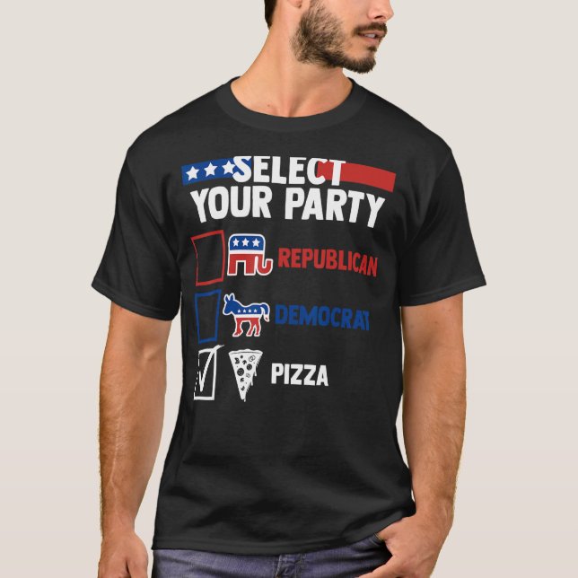 T-shirt Humour électoral Sélectionnez votre parti Républic (Devant)