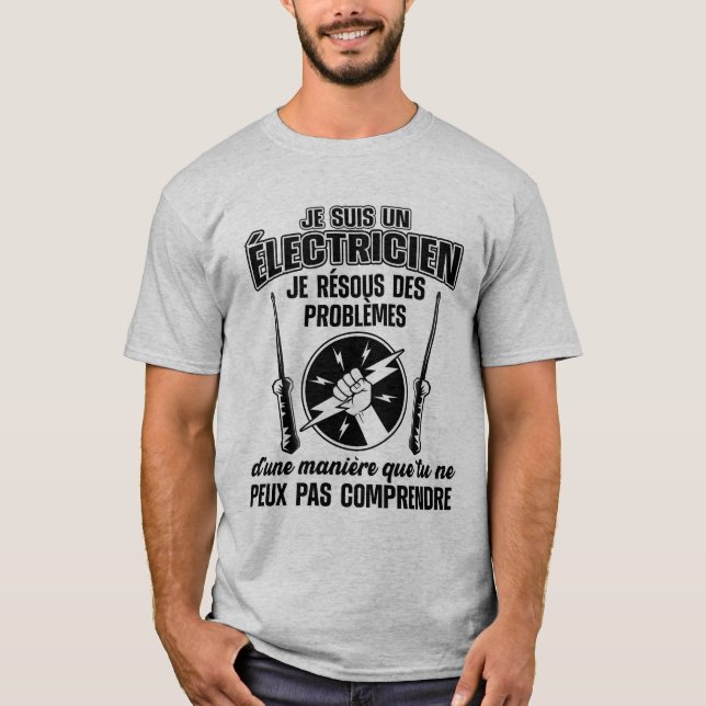 T-shirt Humour électricien (Devant)