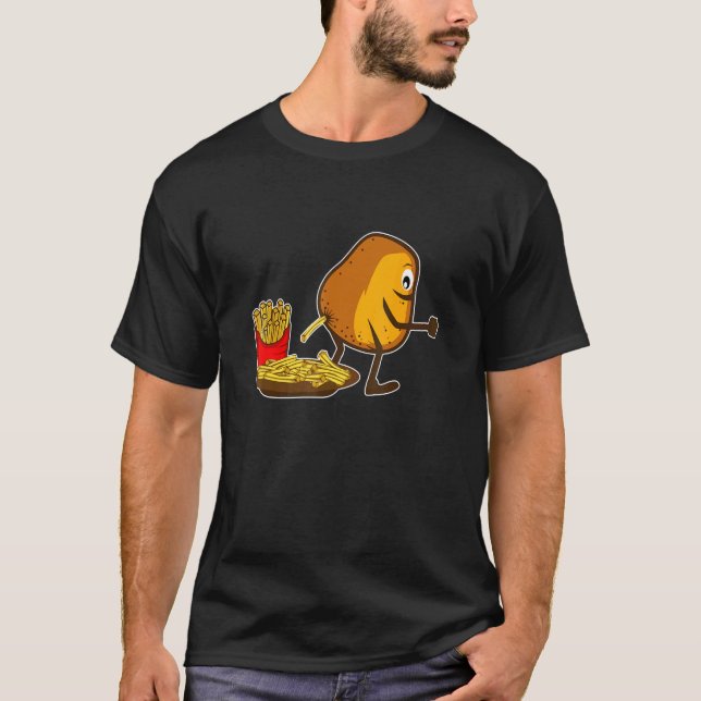 T-shirt Humour frites pomme de terre frites (Devant)