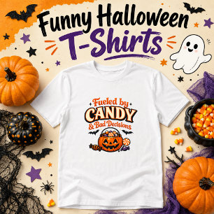 T-shirt Humour Halloween alimenté par des bonbons et de ma