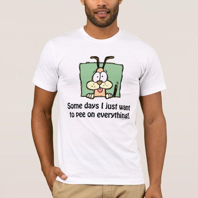 T-shirt Humour idiot de pipi de chien (Devant)