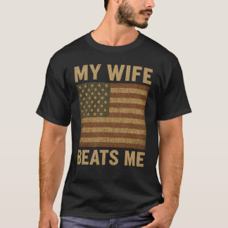 T-shirt Humour Ma Femme Me Bat