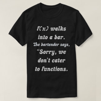 T-shirt Humour mathématique : f(x) et barre incompatible