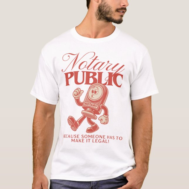 T-shirt Humour Notaire Rétro Public Drôle (Devant)