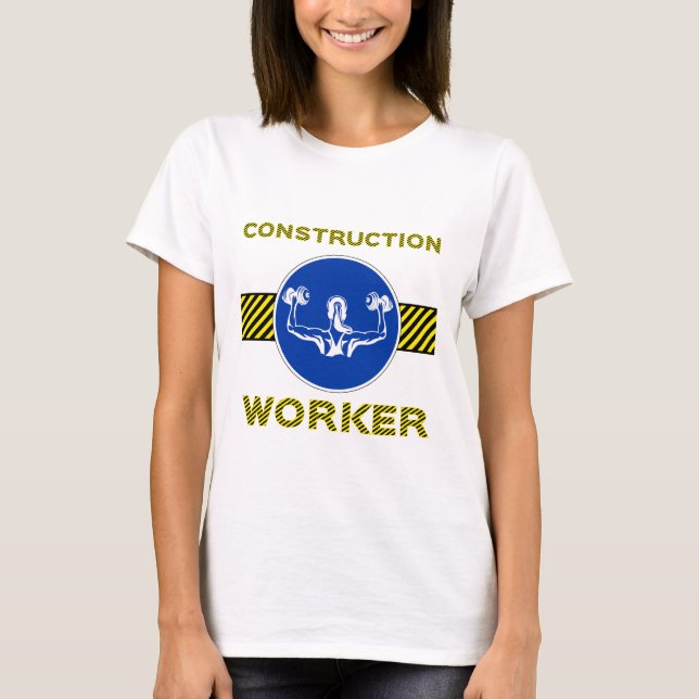 T-shirt Humour ouvrier de la construction Panneau bleu Gym (Devant)