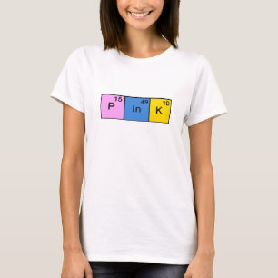 T-shirt humour périodique de table rose drôle mode fémi