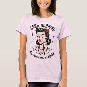 T-shirt Humour rétro des Assassins du bon matin ayant écho