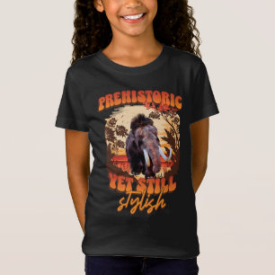 T-Shirt Humour Rétro Mammouth Préhistorique et Élégant