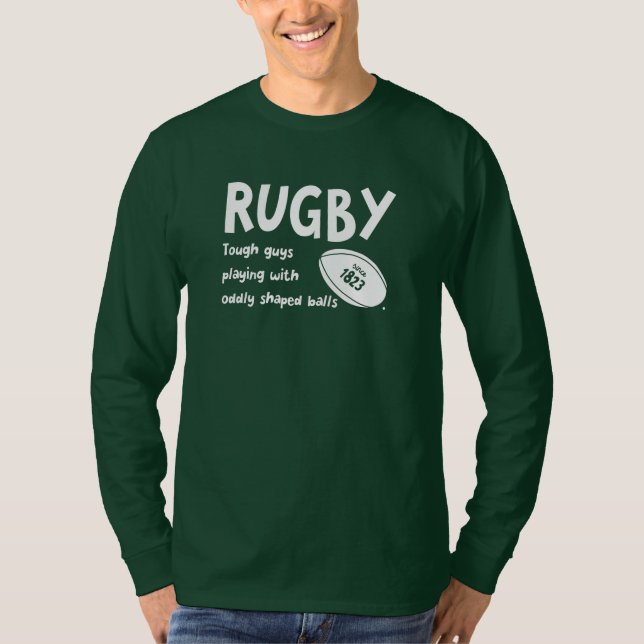 T-shirt Humour rugby à couilles robustes et balles (Devant)