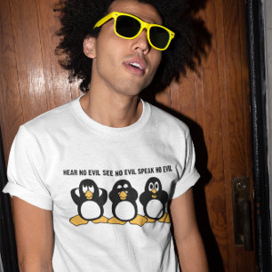 T-shirt Humour sage de trois pingouins