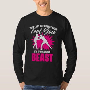T-shirt Humour sportif de lutte pour une lutteuse libre fé