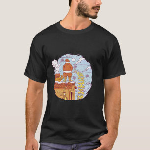 T-shirt Humour sur le toit de Père Noël amusant