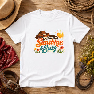 T-shirt Humour western élevé au soleil et à l'impertinence