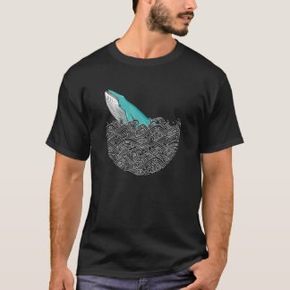 T-shirt Humpback Blue Whale Ocean Wave Nature Sea Marine A