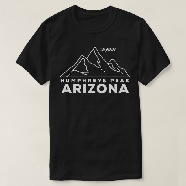T-shirt Humphreys Peak Arizona Sommet Randonnée Elev (Design devant)