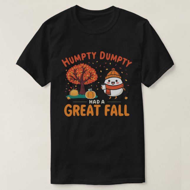 T-shirt Humpty Dumpty Automne amusant Dessin d'automne con (Design devant)