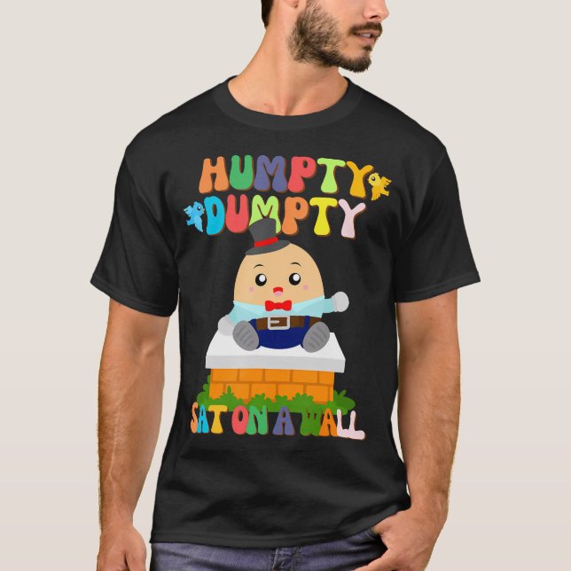 T-shirt Humpty Dumpty Sat Sur Un Mur Pour Enfants Garçons  (Devant)