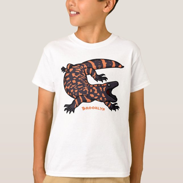 T-shirt Hungry gila monster lizard cartoon illustration (Devant)