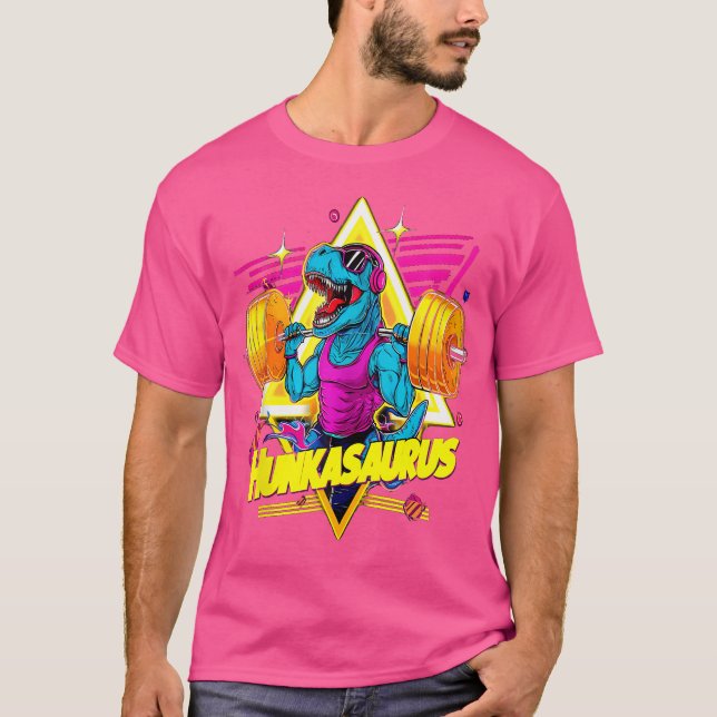 T-shirt Hunkasaurus Gym Workout T-Rex Powerlifting Bodybui (Devant)