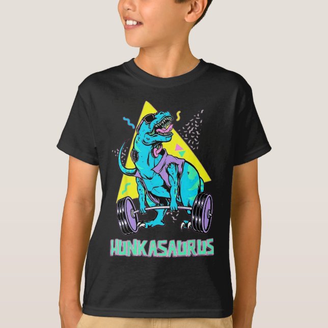 T-shirt Hunkasaurus Poids Bodybuilding Gym entraînement (Devant)