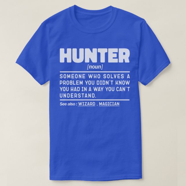 T-shirt Hunter Noun Définition Chasse Sarcasm Lover Cool (Design devant)