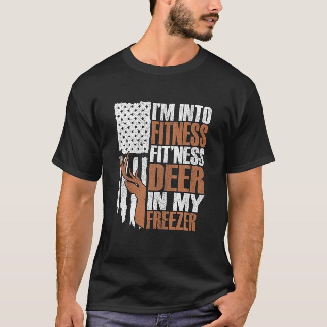 T-shirt Hunter Papa Fitness Deer Dans Mon Congélateur Drôl (Devant)