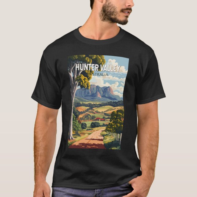 T-shirt Hunter Valley Australia Travel Art Vintage (Devant)