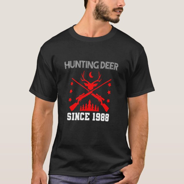 T-shirt Hunting deer since 1988 (Devant)
