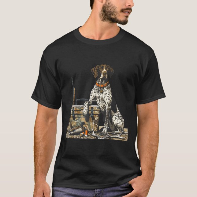 T-shirt Hunting Dog Inter Bird Dog Duck Hunter Camo Retrie (Devant)