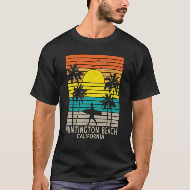 T-shirt Huntington Beach California CA Surfer Surfing Surf (Devant)