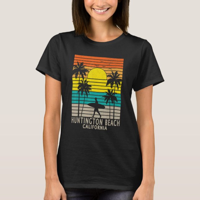 T-shirt Huntington Beach California CA Surfer Surfing Surf (Devant)