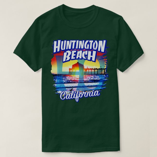 T-shirt Huntington Beach California Surf City CA coucher d (Design devant)