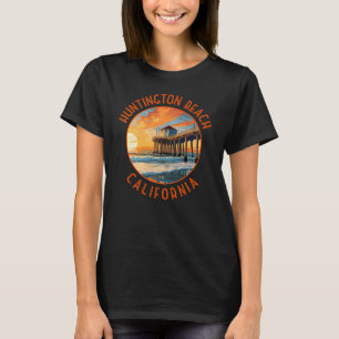 T-shirt Huntington Beach California Travel Art Vintage