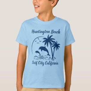 T-shirt Huntington Beach Californie Moderne Bleu Foncé