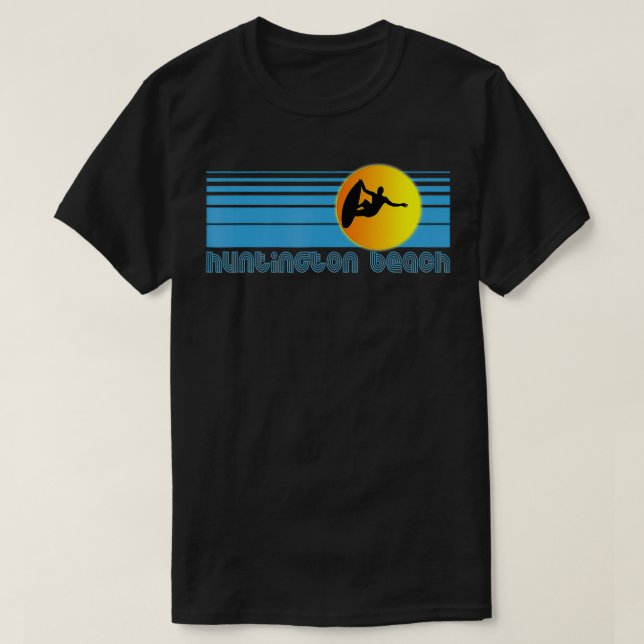 T-shirt Huntington Beach Retro Surf Surf Design Clocher (Design devant)