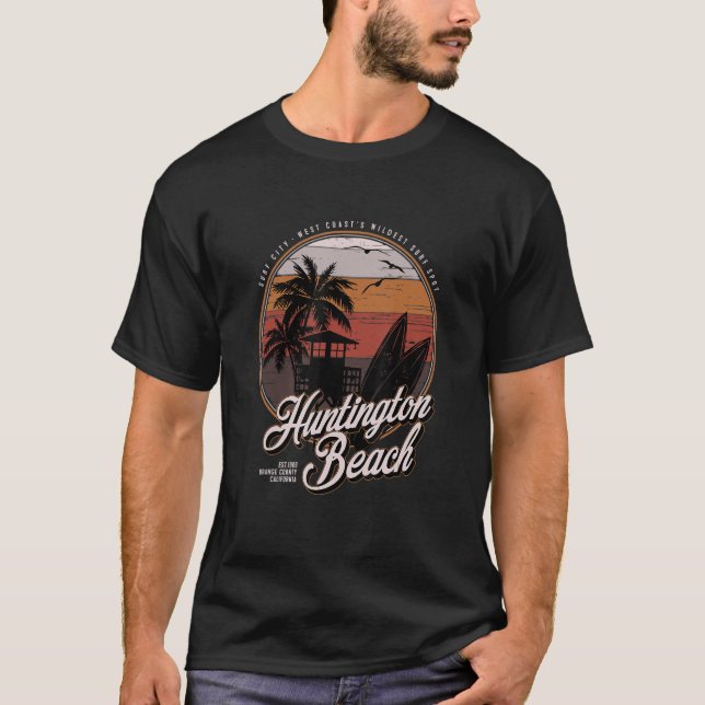 T-shirt Huntington Beach Surf City West Coastu2019s Wildes (Devant)