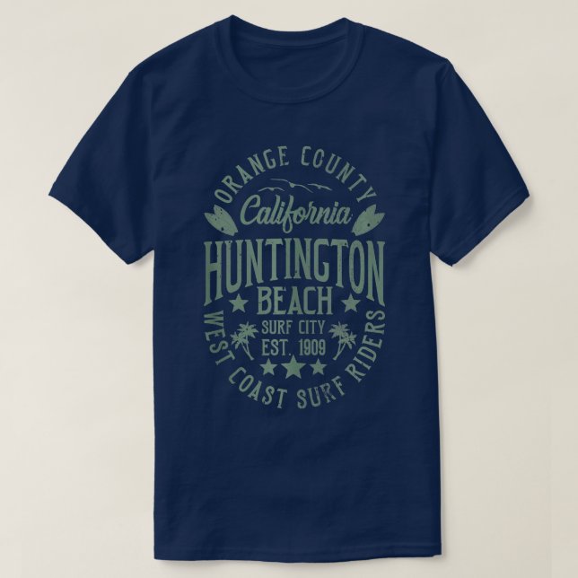 T-shirt Huntington Beach Surf Ville Orange Comté de Califo (Design devant)