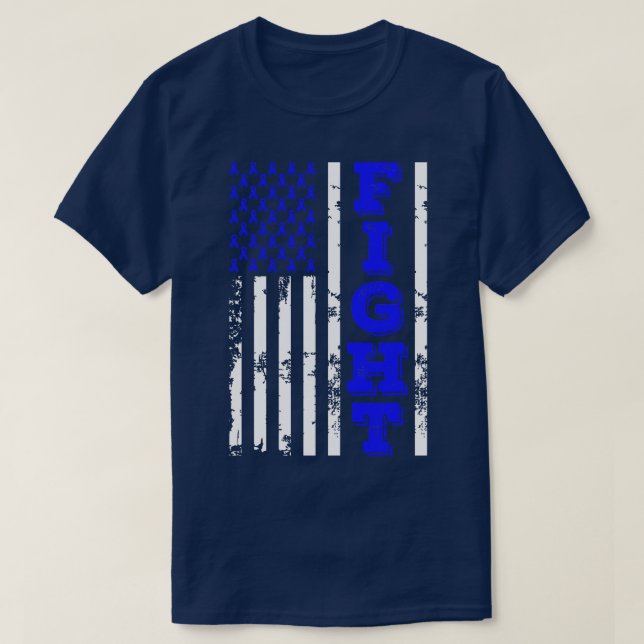 T-shirt Huntingtons Maladie lutte contre le drapeau améric (Design devant)
