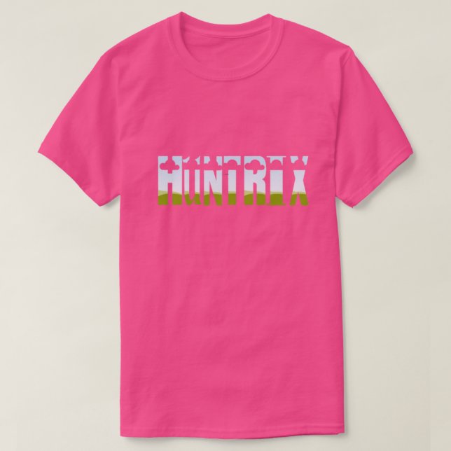 T-Shirt HUNTRIX Glitch Tech Neon – Futuriste Cyber (Design devant)