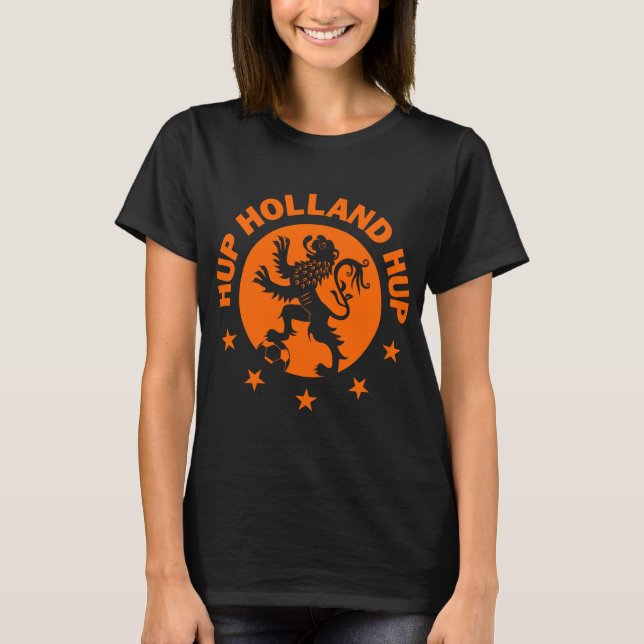 T-shirt Hup lion néerlandais orange de la Hollande Hup - (Devant)