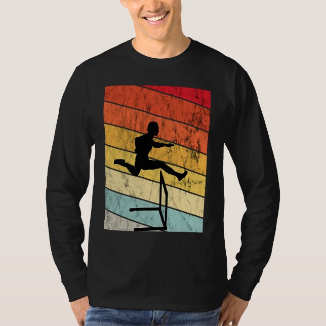 T-shirt Hurdles Retro Vintage Sunset Hurdles Runner (Devant)
