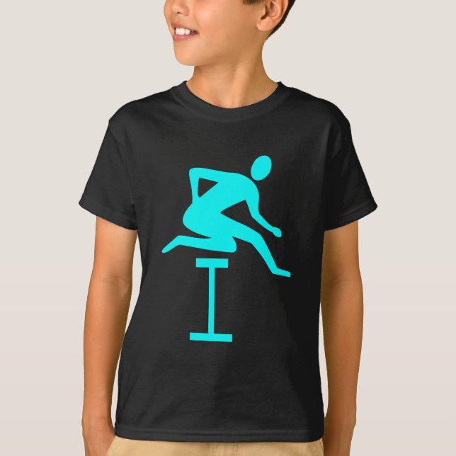 T-shirt Hurdling - Cyan (Devant)