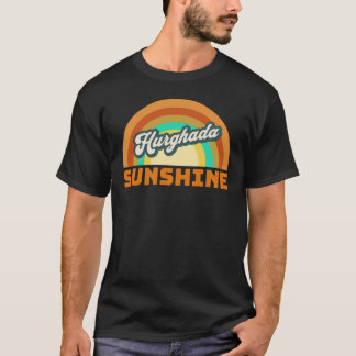 T-shirt Hurghada Sunshine Retro Hommes Noirs
