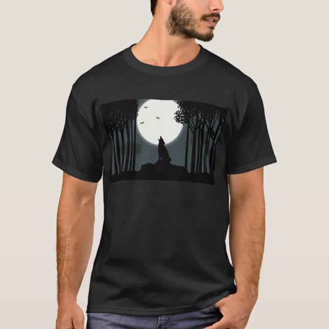 T-shirt hurlement à la lune (Devant)