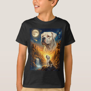 T-shirt Hurlement à la lune mème animal chien américain