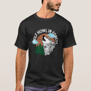 T-shirt hurler de loup dans la forêt
